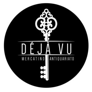 DejaVu Mercatino Antiquariato e dell'Usato online - logo rotondo black